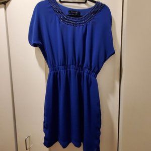 Royal Blue Dress w/ Studded Neckline - Small